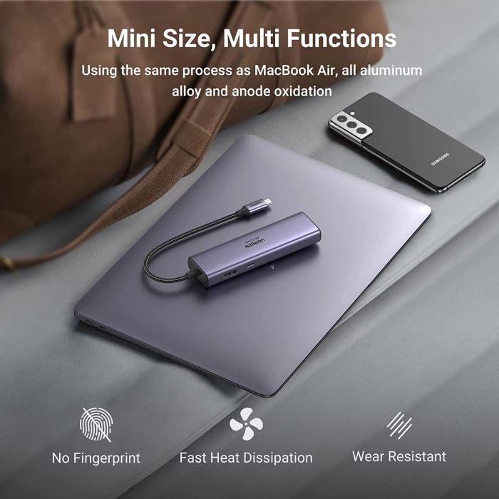 Ugreen 7v1 USB-C HUB HDMI+RJ45+čitalec kartic+USB+PD 100W UGREEN Ugreen 7v1 USB-C HUB HDMI+RJ45+čitalec kartic+USB+PD 100W