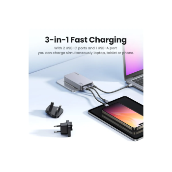 Ugreen Nexode Pro 65W 3 portni ultra-slim USB Gan polnilnik Ugreen Nexode Pro 65W 3 portni ultra-slim USB Gan polnilnik