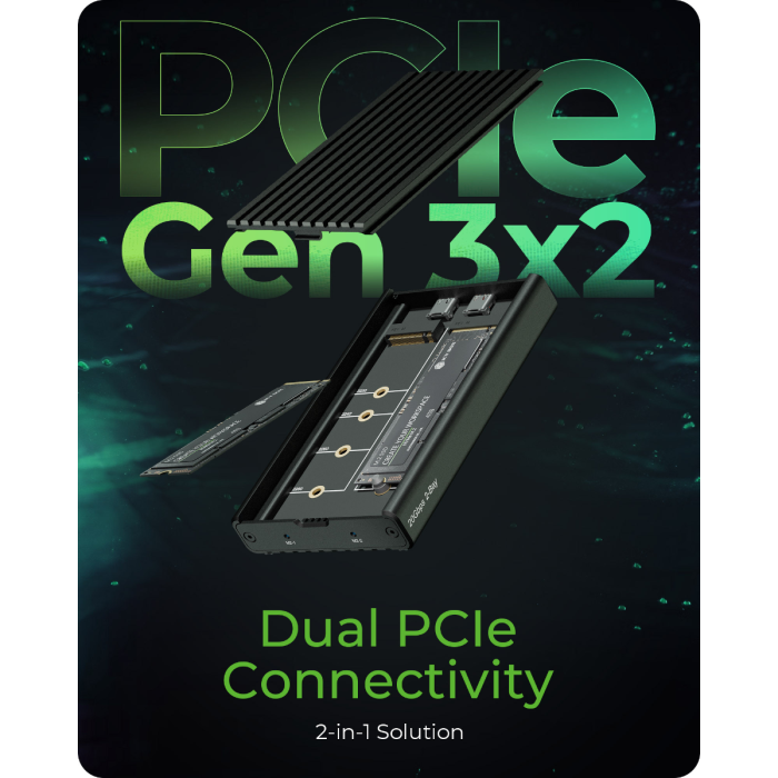 IcyBox IB-2817M-C32 ohišje za 2 M.2 NVMe z USB-C 3.2 Gen 2 priključkom