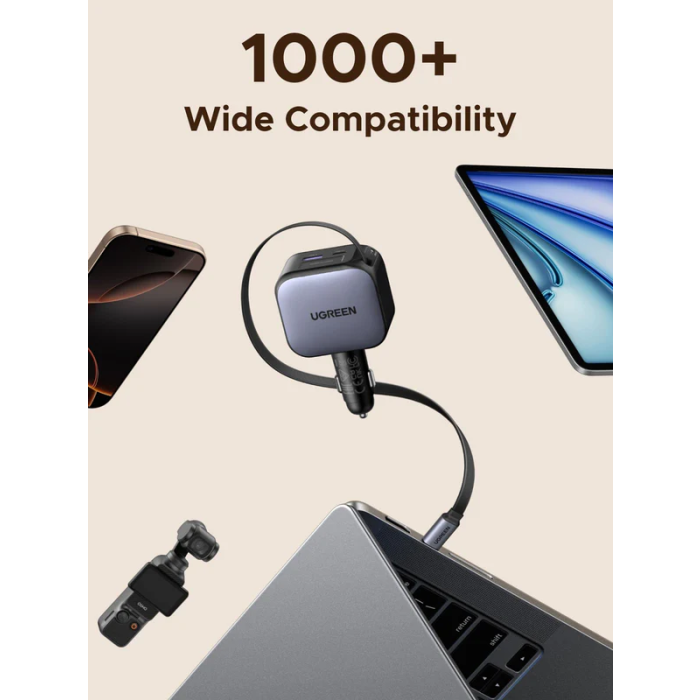 Ugreen 90W avtopolnilec z vgrajenim USB-C kablom UGREEN Ugreen 90W avtopolnilec z vgrajenim USB-C kablom