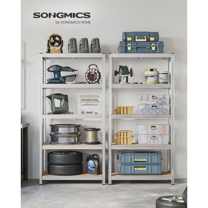 SONGMICS Regal 180 x 90 x 40 cm srebrna,GLR40SV