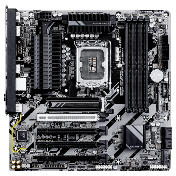 GIGABYTE B860M DS3H WIFI6E, DDR5, SATA3, USB3.2Gen2, DP, WiFi 6E, LGA1851 mATX