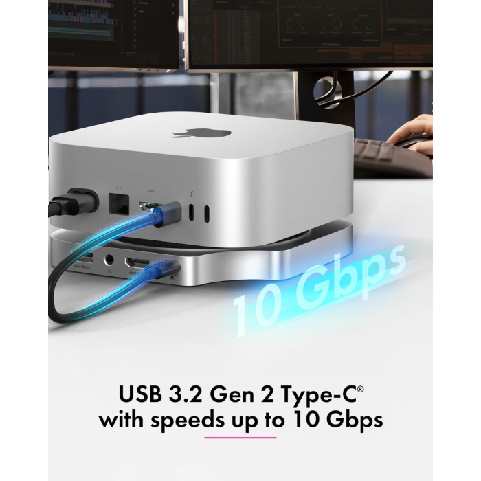 IcyBox IB-DK100 USB-C priklopna postaja za Mac mini M4 ICYBOX IcyBox IB-DK100 USB-C priklopna postaja za Mac mini M4