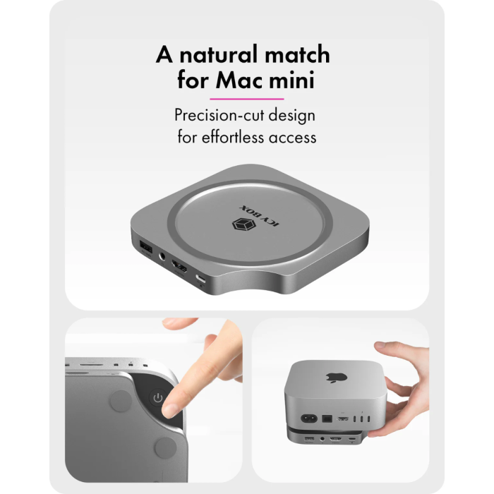 IcyBox IB-DK100 USB-C priklopna postaja za Mac mini M4 ICYBOX IcyBox IB-DK100 USB-C priklopna postaja za Mac mini M4
