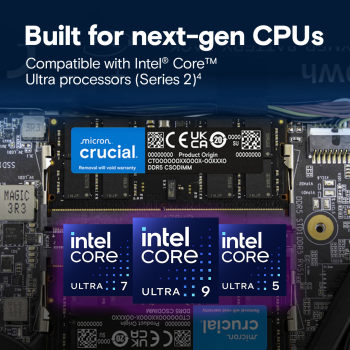 Crucial 32GB DDR5-6400 SODIMM CL52, 1.1V Crucial 32GB DDR5-6400 SODIMM CL52, 1.1V