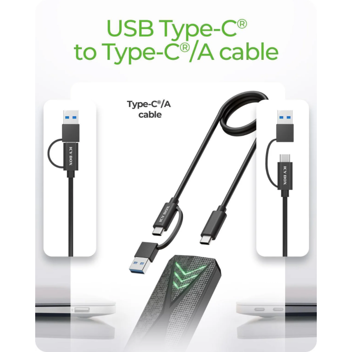 IcyBox E0019272 ohišje za M.2 NVMe SSD z vmesnikom USB-C 3.2 Gen 2 in RGB lučmi ICYBOX IcyBox E0019272 ohišje za M.2 NVMe SSD z vmesnikom USB-C 3.2 Gen 2 in RGB lučmi