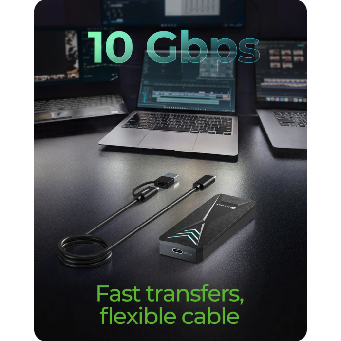 IcyBox E0019272 ohišje za M.2 NVMe SSD z vmesnikom USB-C 3.2 Gen 2 in RGB lučmi ICYBOX IcyBox E0019272 ohišje za M.2 NVMe SSD z vmesnikom USB-C 3.2 Gen 2 in RGB lučmi