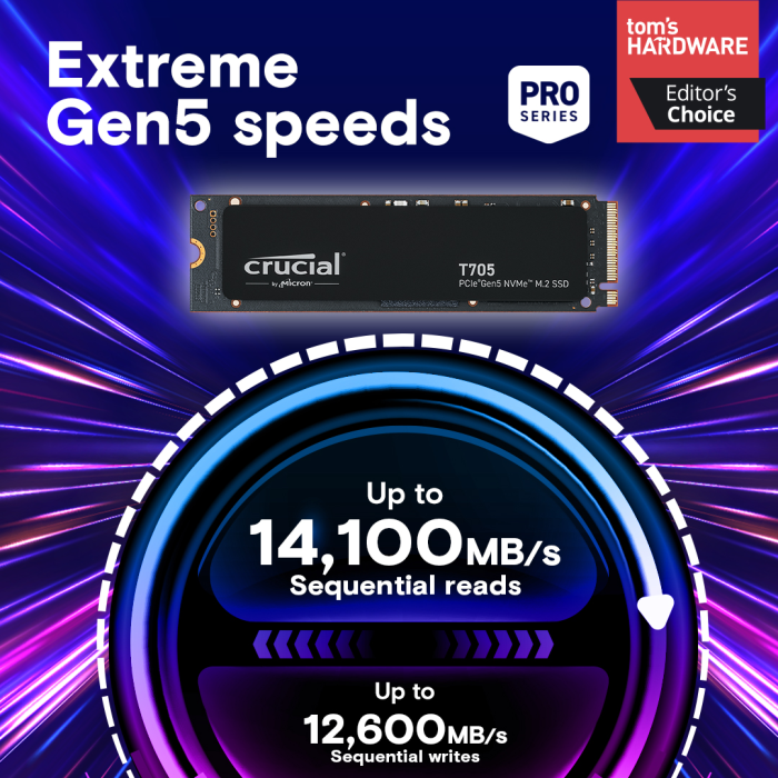 Crucial T500 4TB PCIe Gen4 NVMe M.2 SSD s hladilnikom CRUCIAL Crucial T500 4TB PCIe Gen4 NVMe M.2 SSD s hladilnikom