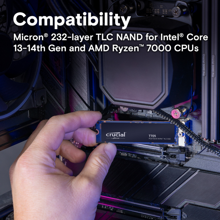 Crucial T500 4TB PCIe Gen4 NVMe M.2 SSD s hladilnikom CRUCIAL Crucial T500 4TB PCIe Gen4 NVMe M.2 SSD s hladilnikom