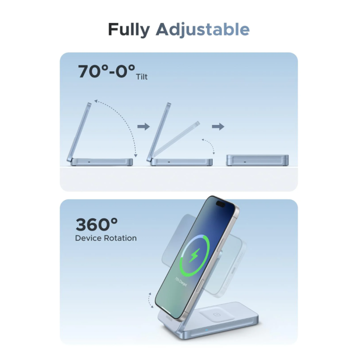 Ugreen 2-in-1 MagSafe brezžični polnilnik Qi2 25W UGREEN Ugreen 2-in-1 MagSafe brezžični polnilnik Qi2 25W