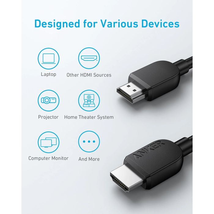 Anker HDMI 2.1 kabel, 8K, 1,8m ANKER Anker HDMI 2.1 kabel, 8K, 1,8m