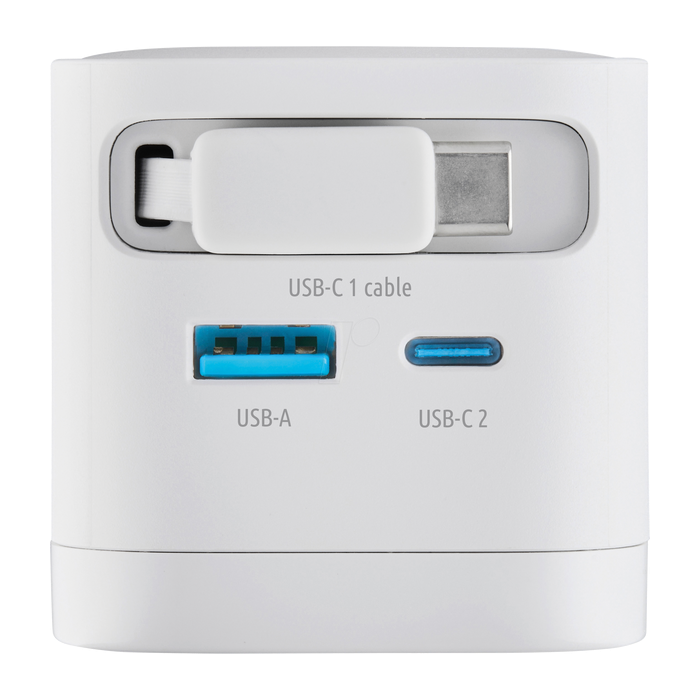 Intenso 65W GaN napajalnik z vgrajenim kablom USB-C, bel INTENSO Intenso 65W GaN napajalnik z vgrajenim kablom USB-C, bel