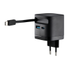Intenso 65W GaN napajalnik z vgrajenim kablom USB-C, črn INTENSO Intenso 65W GaN napajalnik z vgrajenim kablom USB-C, črn