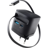 Intenso 65W GaN napajalnik z vgrajenim kablom USB-C, črn INTENSO Intenso 65W GaN napajalnik z vgrajenim kablom USB-C, črn