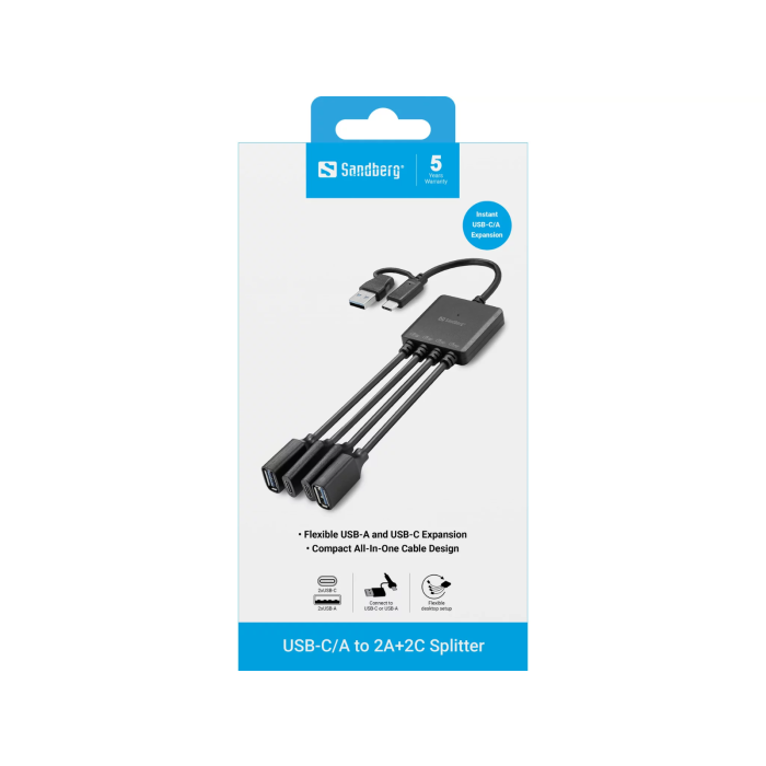 Sandberg USB-C/A na 2A+2C Splitter