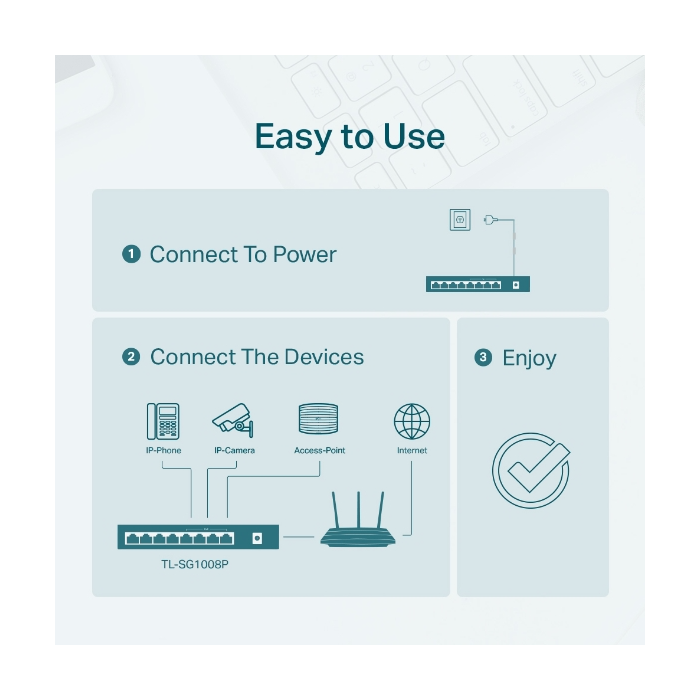 TP-LINK TL-SG1008P 8-port Gigabit Desktop Switch s 4-PoE+ porti TP-LINK TP-LINK TL-SG1008P 8-port Gigabit Desktop Switch s 4-PoE+ porti