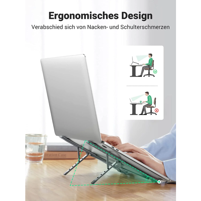 Ugreen zložljivo aluminijasto stojalo za prenosni računalnik, za MacBook Pro/Air, prenosnike, iPad UGREEN Ugreen zložljivo aluminijasto stojalo za prenosni računalnik, za MacBook Pro/Air, prenosnike, iPad