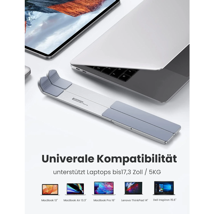 Ugreen zložljivo aluminijasto stojalo za prenosni računalnik, za MacBook Pro/Air, prenosnike, iPad UGREEN Ugreen zložljivo aluminijasto stojalo za prenosni računalnik, za MacBook Pro/Air, prenosnike, iPad