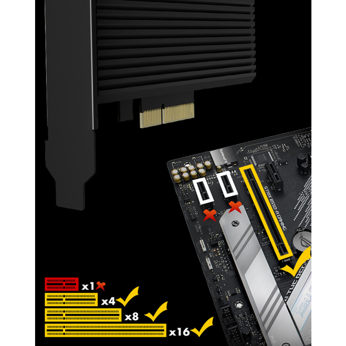 Icybox konverter za M.2 NVMe SSD na PCIe x4 slot
