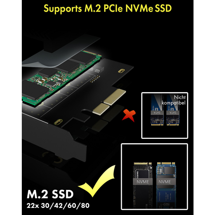 Icybox konverter za M.2 NVMe SSD na PCIe x4 slot