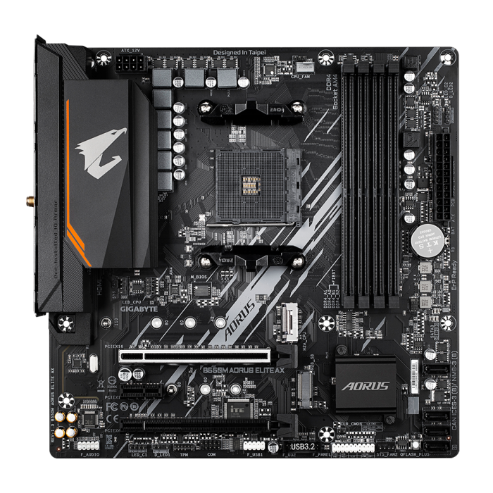 GIGABYTE B550M AORUS ELITE AX, DDR4, SATA3, USB3.2Gen1, HDMI, AM4 mATX GIGABYTE GIGABYTE B550M AORUS ELITE AX, DDR4, SATA3, USB3.2Gen1, HDMI, AM4 mATX