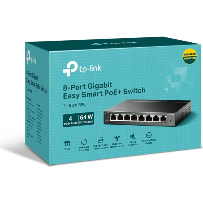 TP-Link 8-Portno Gigabit PoE+ Easy Smart Managed stikalo TP-LINK TP-Link 8-Portno Gigabit PoE+ Easy Smart Managed stikalo