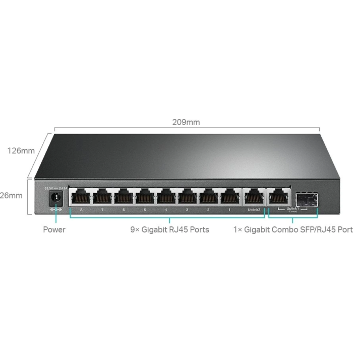 TP-LINK stikalo 10-port Gigabit stikalo z 8-Port PoE+ port TP-LINK stikalo 10-port Gigabit stikalo z 8-Port PoE+ port