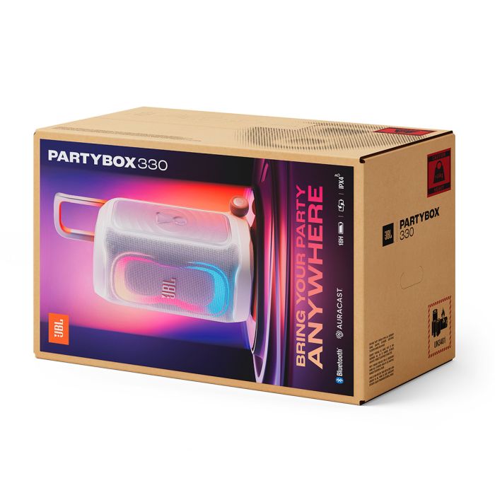 JBL PartyBox 330 prenosni zvočnik 280W, BT, RGB, USB, bel JBL JBL PartyBox 330 prenosni zvočnik 280W, BT, RGB, USB, bel