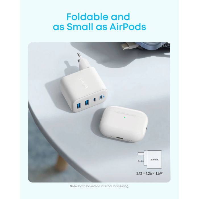 Anker Zolo 50W 4-portni polnilec, bel