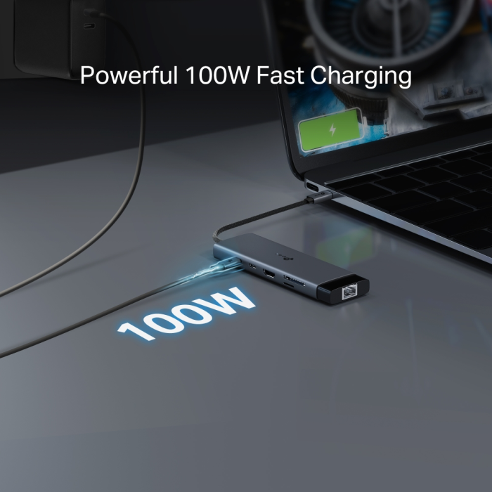 TP-LINK UH9120C 9-v-1 USB-C HUB priklopna postaja z 4K HDMI in 100 W Power Delivery TP-LINK TP-LINK UH9120C 9-v-1 USB-C HUB priklopna postaja z 4K HDMI in 100 W Power Delivery