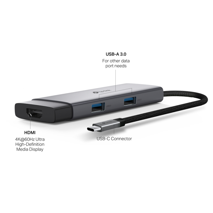 TP-LINK UH5020C 5-v-1 USB-C HUB priklopna postaja z 4K HDMI in 100 W Power Delivery TP-LINK UH5020C 5-v-1 USB-C HUB priklopna postaja z 4K HDMI in 100 W Power Delivery