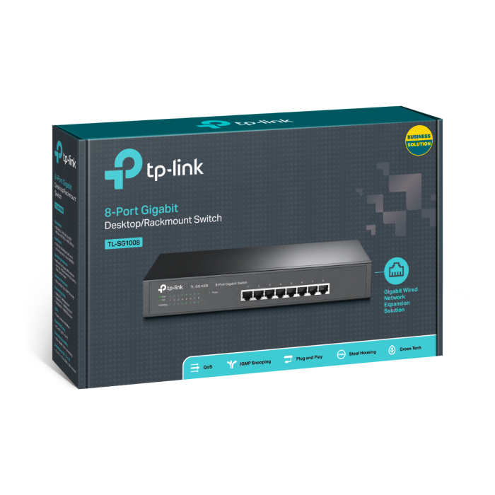 TP-LINK TL-SG1008 8-port Gigabit Desktop/Rackmount stikalo TP-LINK TL-SG1008 8-port Gigabit Desktop/Rackmount stikalo