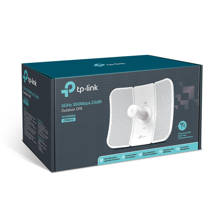 TP-LINK CPE610 5GHz 300Mbps 23dBi zunanja usmerjena dostopna točka TP-LINK TP-LINK CPE610 5GHz 300Mbps 23dBi zunanja usmerjena dostopna točka