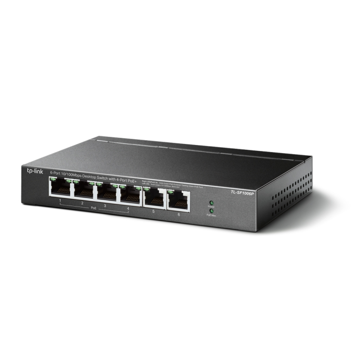 TP-LINK TL-SF1006P 6-port 10/100Mbps stikalo z 4-Port PoE+ TP-LINK TL-SF1006P 6-port 10/100Mbps stikalo z 4-Port PoE+