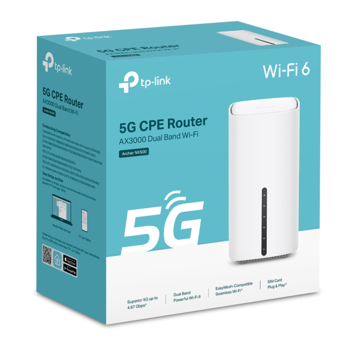 TP-LINK Archer NX500 5G AX3000 dvopasovni Wi-Fi 6 Gigabit usmerjevalnik TP-LINK TP-LINK Archer NX500 5G AX3000 dvopasovni Wi-Fi 6 Gigabit usmerjevalnik