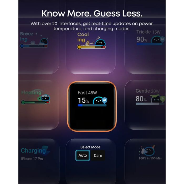 Anker Nano polnilec 45W, Smart Display, črn ANKER Anker Nano polnilec 45W, Smart Display, črn
