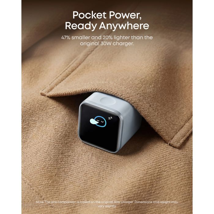 Anker Nano polnilec 45W, Smart Display, moder ANKER Anker Nano polnilec 45W, Smart Display, moder