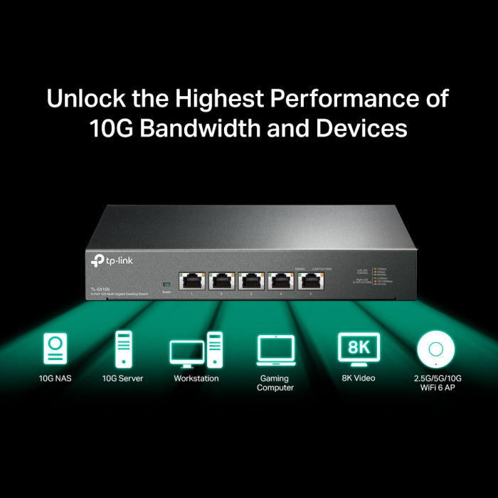 TP-LINK TL-SX105 5-Port 10G Desktop mrežno stikalo / switch TP-LINK TP-LINK TL-SX105 5-Port 10G Desktop mrežno stikalo / switch