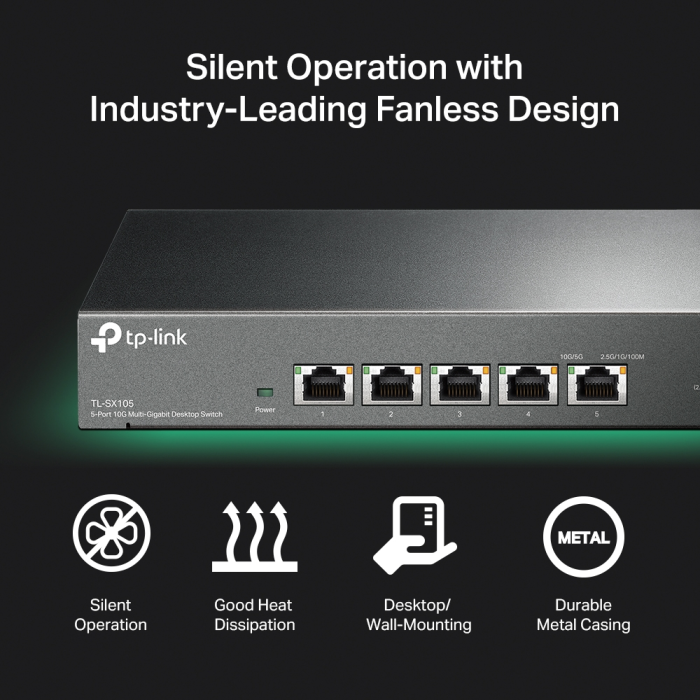 TP-LINK TL-SX105 5-Port 10G Desktop mrežno stikalo / switch TP-LINK TP-LINK TL-SX105 5-Port 10G Desktop mrežno stikalo / switch
