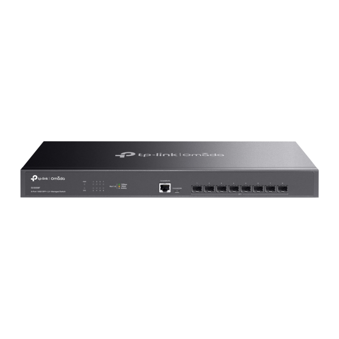 TP-LINK Omada SX3008F 19" rack 8-portno 10G SFP+ L2+ upravljano agregacijsko stikalo TP-LINK Omada SX3008F 19" rack 8-portno 10G SFP+ L2+ upravljano agregacijsko stikalo