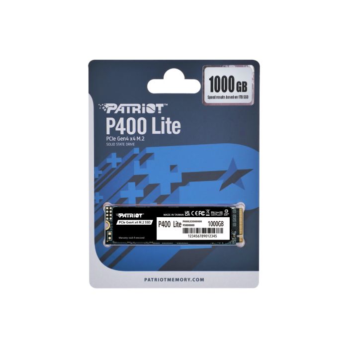 Patriot P400 Lite 1TB M.2 NVMe SSD PCIe Gen 4 x4 PATRIOT Patriot P400 Lite 1TB M.2 NVMe SSD PCIe Gen 4 x4