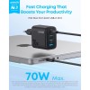 Anker Zolo 70W 4-portni polnilec, črn