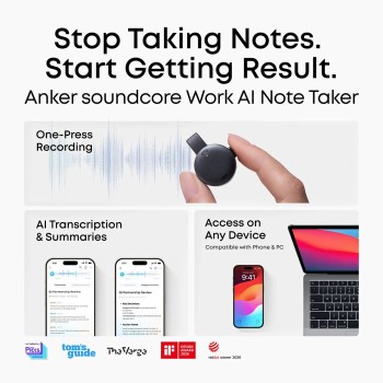 Anker Soundcore Work pametni AI snemalnik zvoka 8GB, črn Anker Soundcore Work pametni AI snemalnik zvoka 8GB, črn