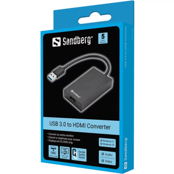 Sandberg USB 3.0 na HDMI pretvornik Sandberg USB 3.0 na HDMI pretvornik