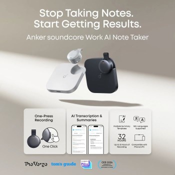 Anker Soundcore Work pametni AI snemalnik zvoka, črn Anker Soundcore Work pametni AI snemalnik zvoka, črn
