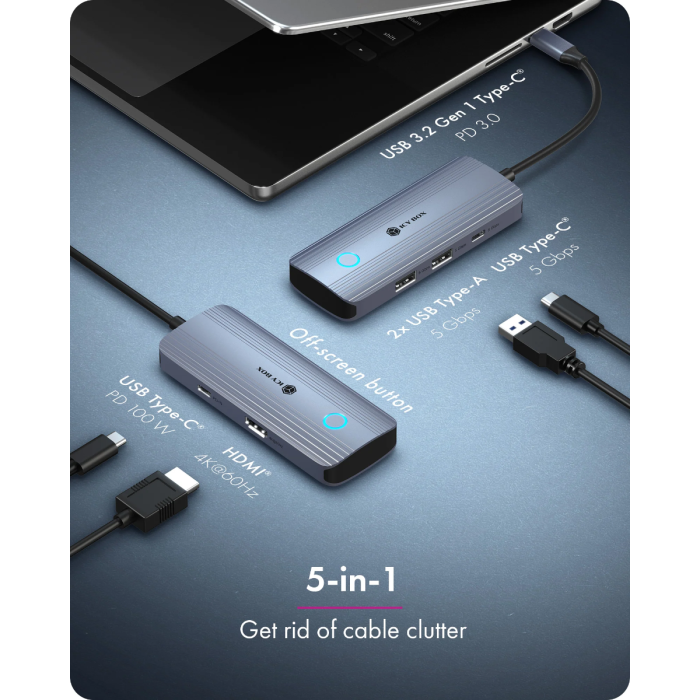 IcyBox IB-DK4081-SO Travel Docking USB-C priklopna postaja ICYBOX IcyBox IB-DK4081-SO Travel Docking USB-C priklopna postaja