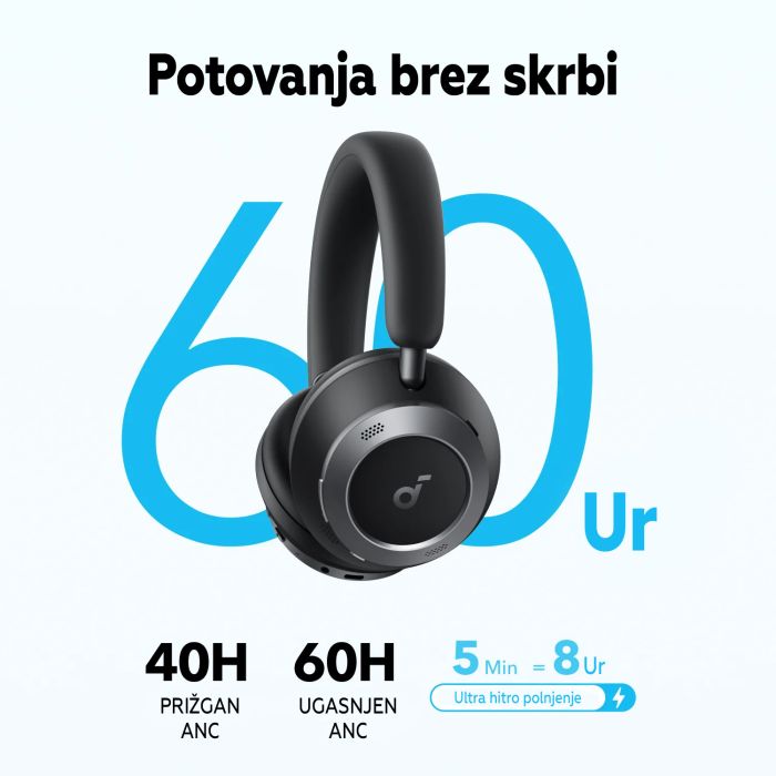 Anker Soundcore Space One Pro naglavne brezžične slušalke, bele + darilo potovalna torbica ANKER Anker Soundcore Space One Pro naglavne brezžične slušalke, bele + darilo potovalna torbica