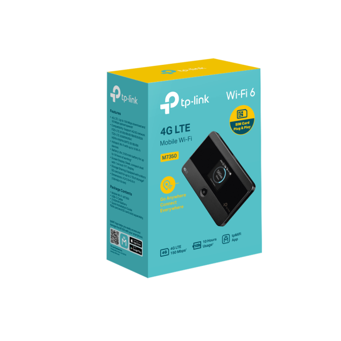 TP-LINK M7350 4G LTE 150Mpbs mobilni Wi-Fi modem/usmerjevalnik TP-LINK TP-LINK M7350 4G LTE 150Mpbs mobilni Wi-Fi modem/usmerjevalnik