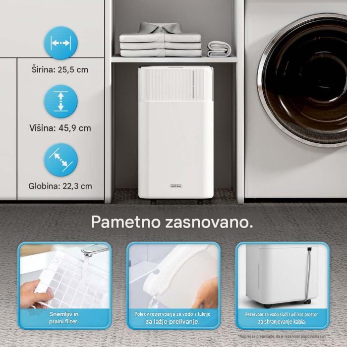 VonHaus 12-litrski energijsko varčen razvlaževalnik zraka s funkcijo sušenja perila VONHAUS VonHaus 12-litrski energijsko varčen razvlaževalnik zraka s funkcijo sušenja perila