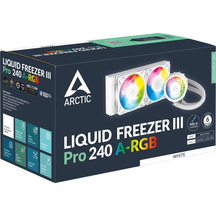 ARCTIC LIQUID FREEZER III PRO 240mm A-RGB vodno hlajenje za INTEL/AMD procesorje (bel) ARCTIC ARCTIC LIQUID FREEZER III PRO 240mm A-RGB vodno hlajenje za INTEL/AMD procesorje (bel)
